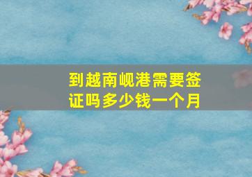 到越南岘港需要签证吗多少钱一个月