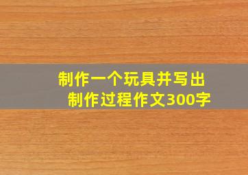 制作一个玩具并写出制作过程作文300字