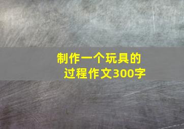 制作一个玩具的过程作文300字