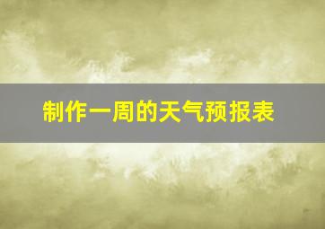 制作一周的天气预报表