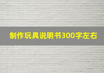 制作玩具说明书300字左右