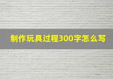 制作玩具过程300字怎么写