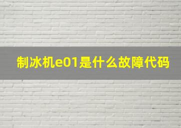 制冰机e01是什么故障代码