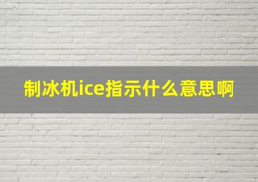 制冰机ice指示什么意思啊