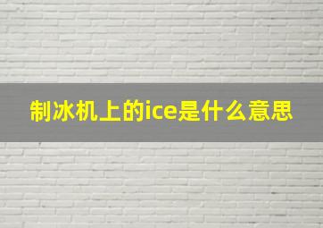 制冰机上的ice是什么意思