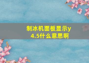 制冰机面板显示y4.5什么意思啊