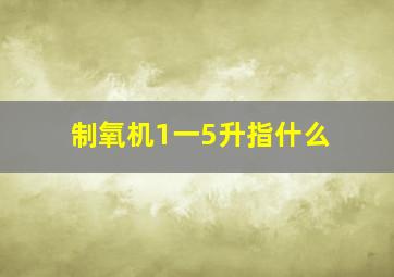 制氧机1一5升指什么