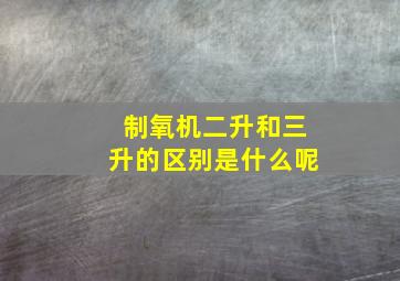 制氧机二升和三升的区别是什么呢