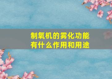 制氧机的雾化功能有什么作用和用途