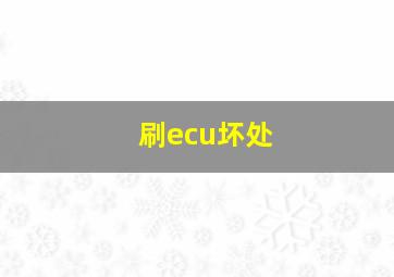 刷ecu坏处