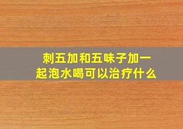 刺五加和五味子加一起泡水喝可以治疗什么