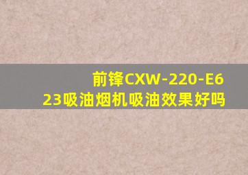 前锋CXW-220-E623吸油烟机吸油效果好吗