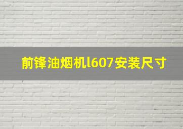 前锋油烟机l607安装尺寸