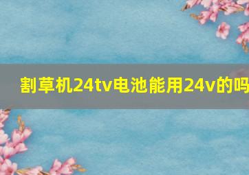 割草机24tv电池能用24v的吗