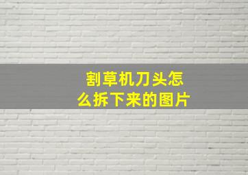 割草机刀头怎么拆下来的图片