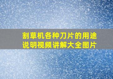 割草机各种刀片的用途说明视频讲解大全图片