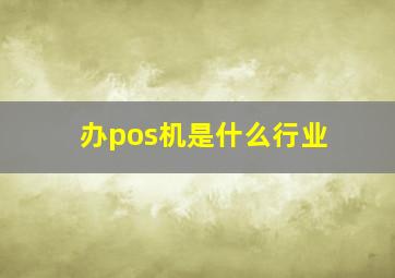 办pos机是什么行业