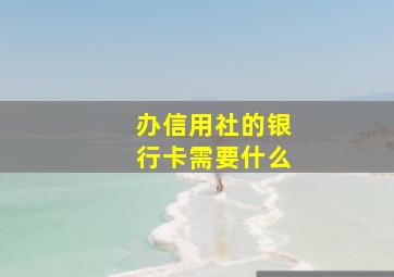 办信用社的银行卡需要什么