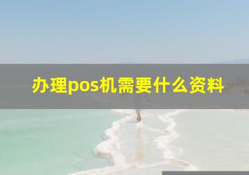 办理pos机需要什么资料