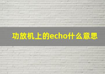 功放机上的echo什么意思