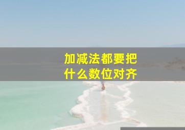 加减法都要把什么数位对齐