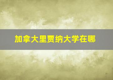 加拿大里贾纳大学在哪