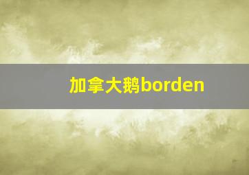 加拿大鹅borden