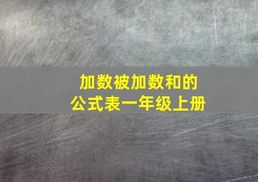 加数被加数和的公式表一年级上册