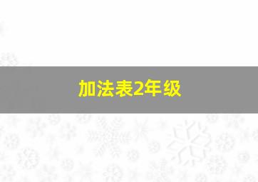 加法表2年级