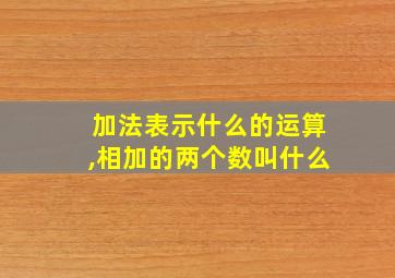 加法表示什么的运算,相加的两个数叫什么