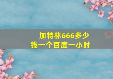 加特林666多少钱一个百度一小时