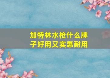 加特林水枪什么牌子好用又实惠耐用