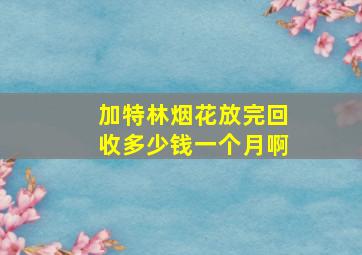 加特林烟花放完回收多少钱一个月啊