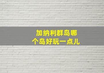 加纳利群岛哪个岛好玩一点儿