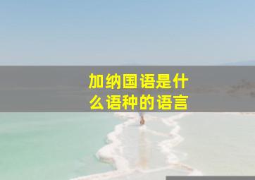 加纳国语是什么语种的语言