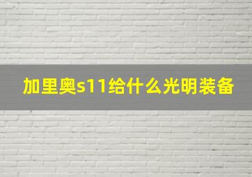 加里奥s11给什么光明装备