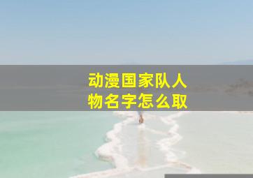 动漫国家队人物名字怎么取