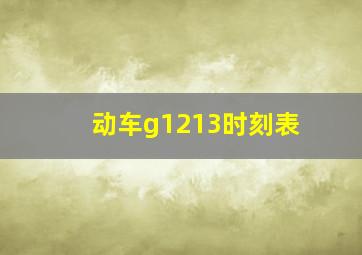 动车g1213时刻表