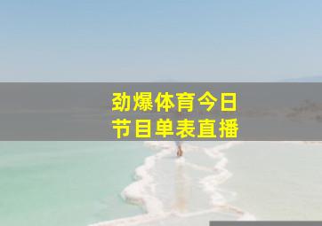 劲爆体育今日节目单表直播