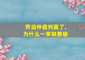 劳动仲裁判赢了,为什么一审缺要输