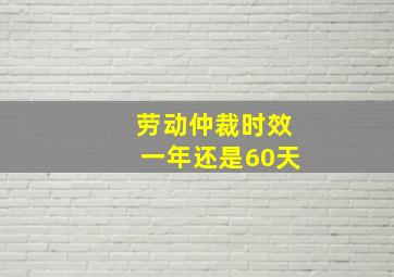 劳动仲裁时效一年还是60天