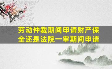 劳动仲裁期间申请财产保全还是法院一审期间申请