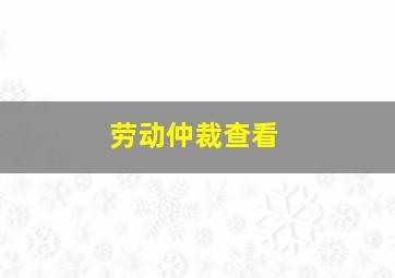 劳动仲裁查看