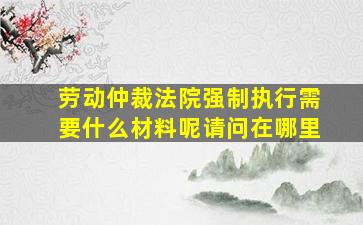 劳动仲裁法院强制执行需要什么材料呢请问在哪里