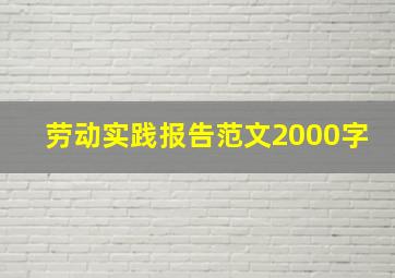 劳动实践报告范文2000字