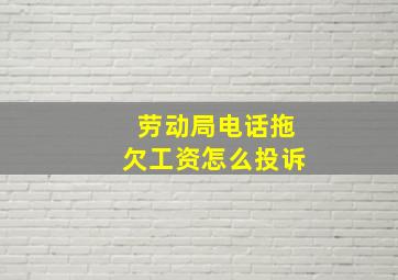 劳动局电话拖欠工资怎么投诉