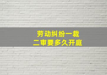 劳动纠纷一裁二审要多久开庭