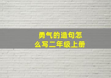 勇气的造句怎么写二年级上册