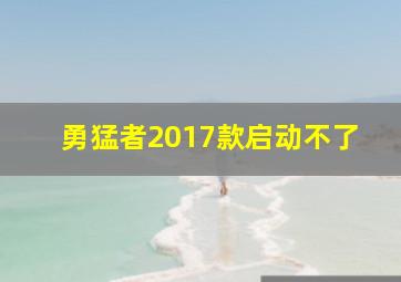 勇猛者2017款启动不了