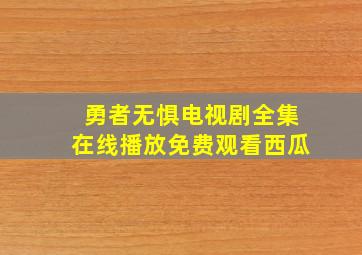 勇者无惧电视剧全集在线播放免费观看西瓜